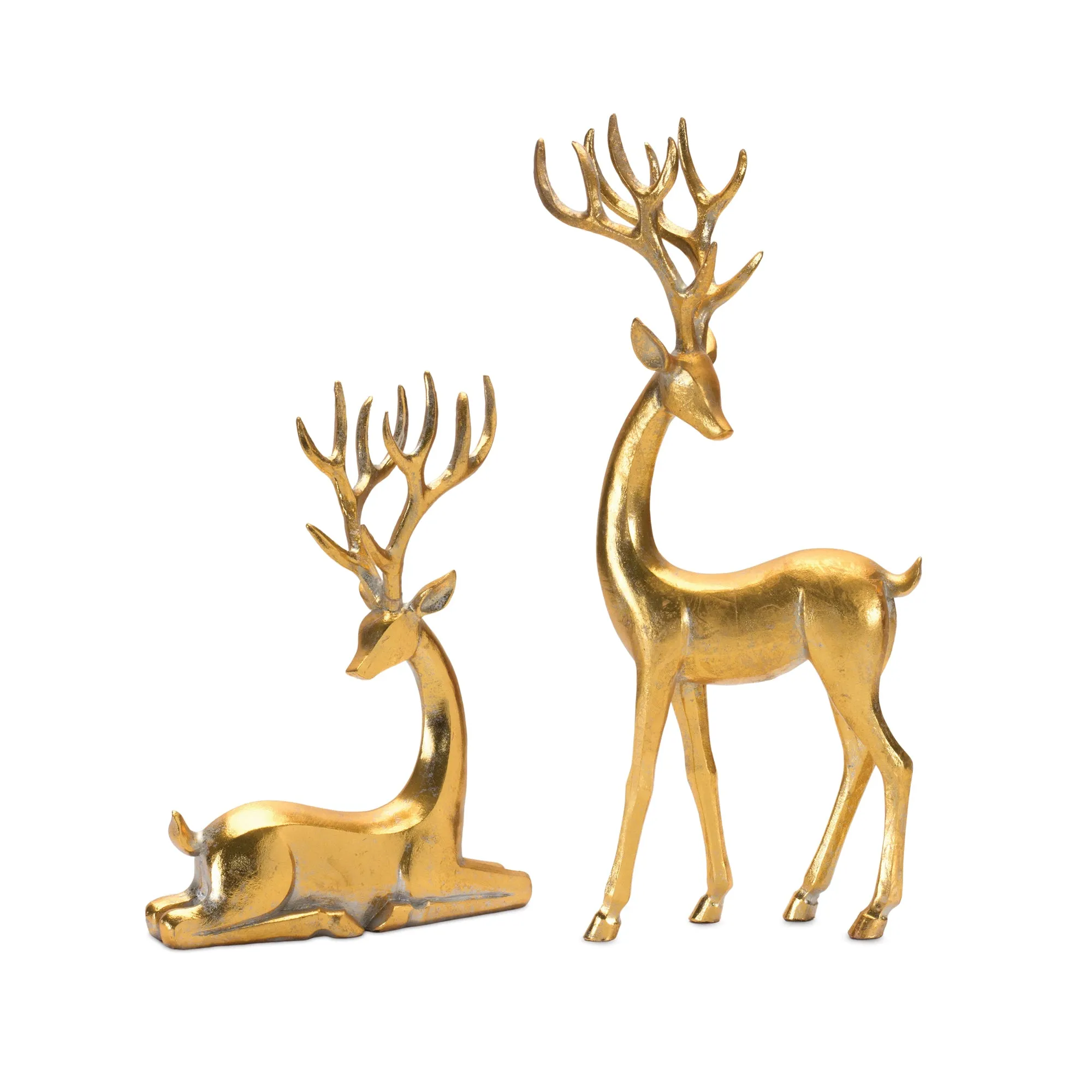 10"H or 15"H Resin Golden Elegance Deer Figurine  (sold individually)