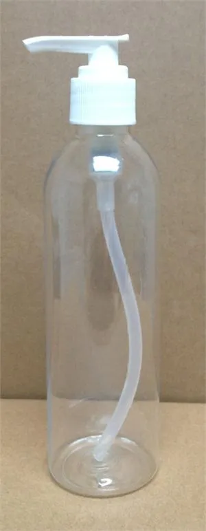 8.5oz Bottle with Pump top, Clear Plastic