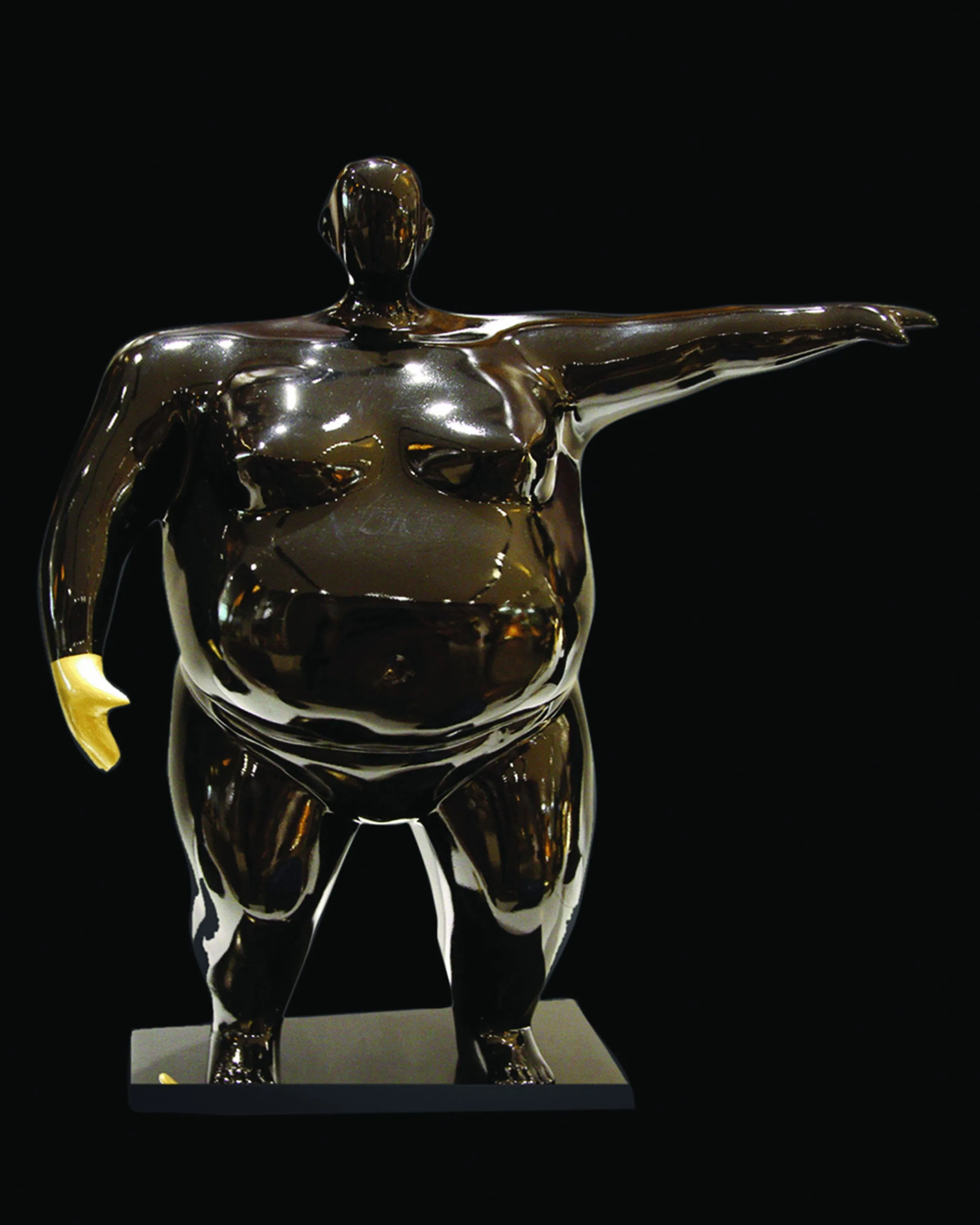 Arlo Fighting Man Black Sculpture