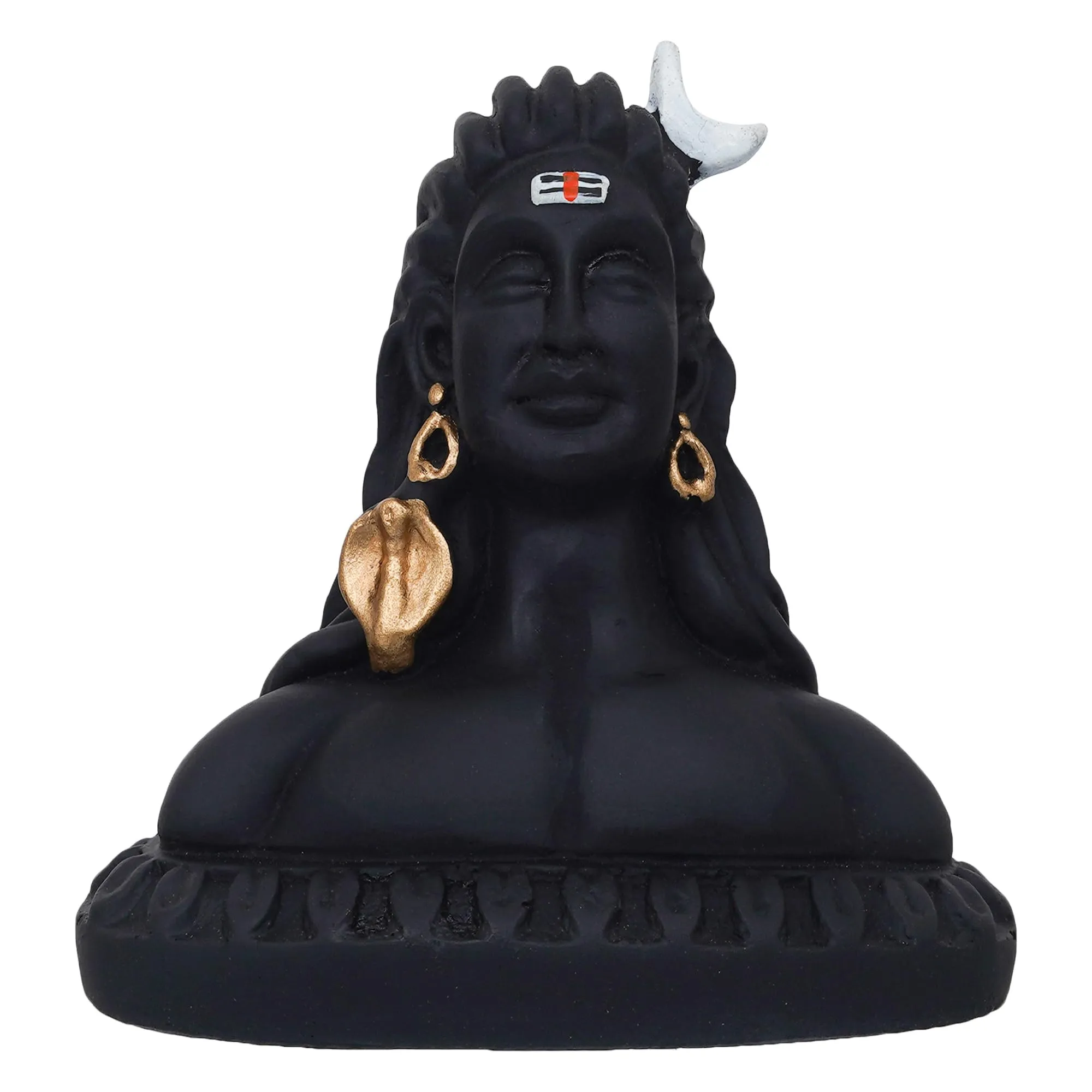 Artisyn Handcrafted Polyresin Black Adiyogi Lord Shiva Statue Murti for Car Dashboard Home, Pooja Room, Office Decor