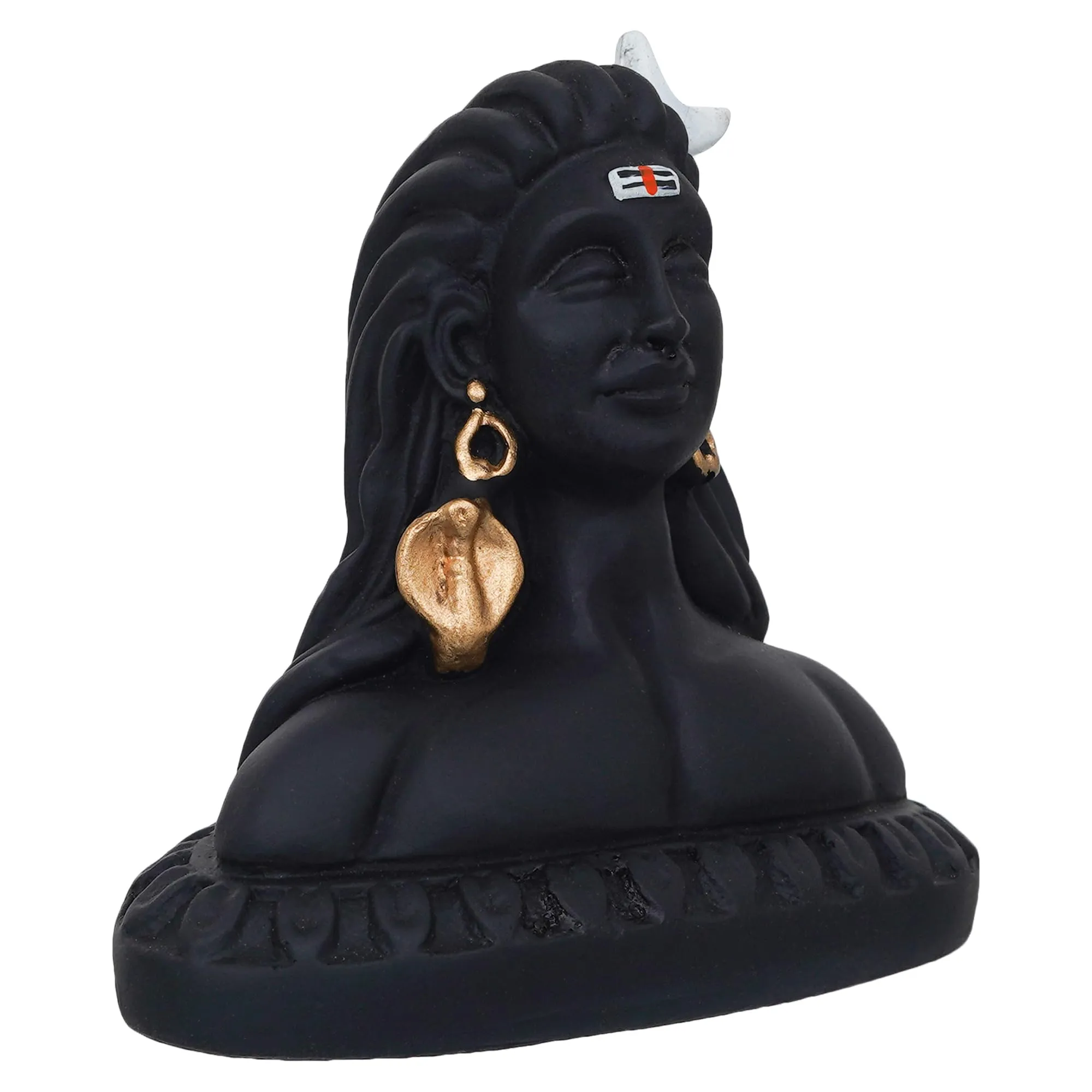 Artisyn Handcrafted Polyresin Black Adiyogi Lord Shiva Statue Murti for Car Dashboard Home, Pooja Room, Office Decor