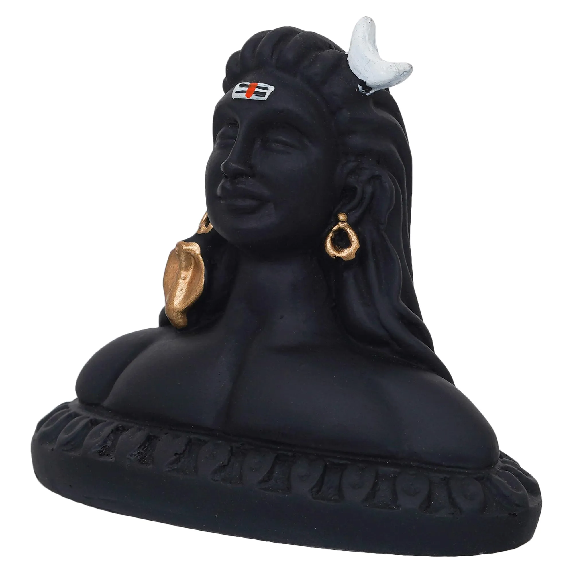 Artisyn Handcrafted Polyresin Black Adiyogi Lord Shiva Statue Murti for Car Dashboard Home, Pooja Room, Office Decor