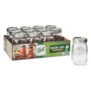 Ball® Mason Jars & Lids, Regular Mouth 16 oz Pint (16 oz. Pint / 12-Pack)