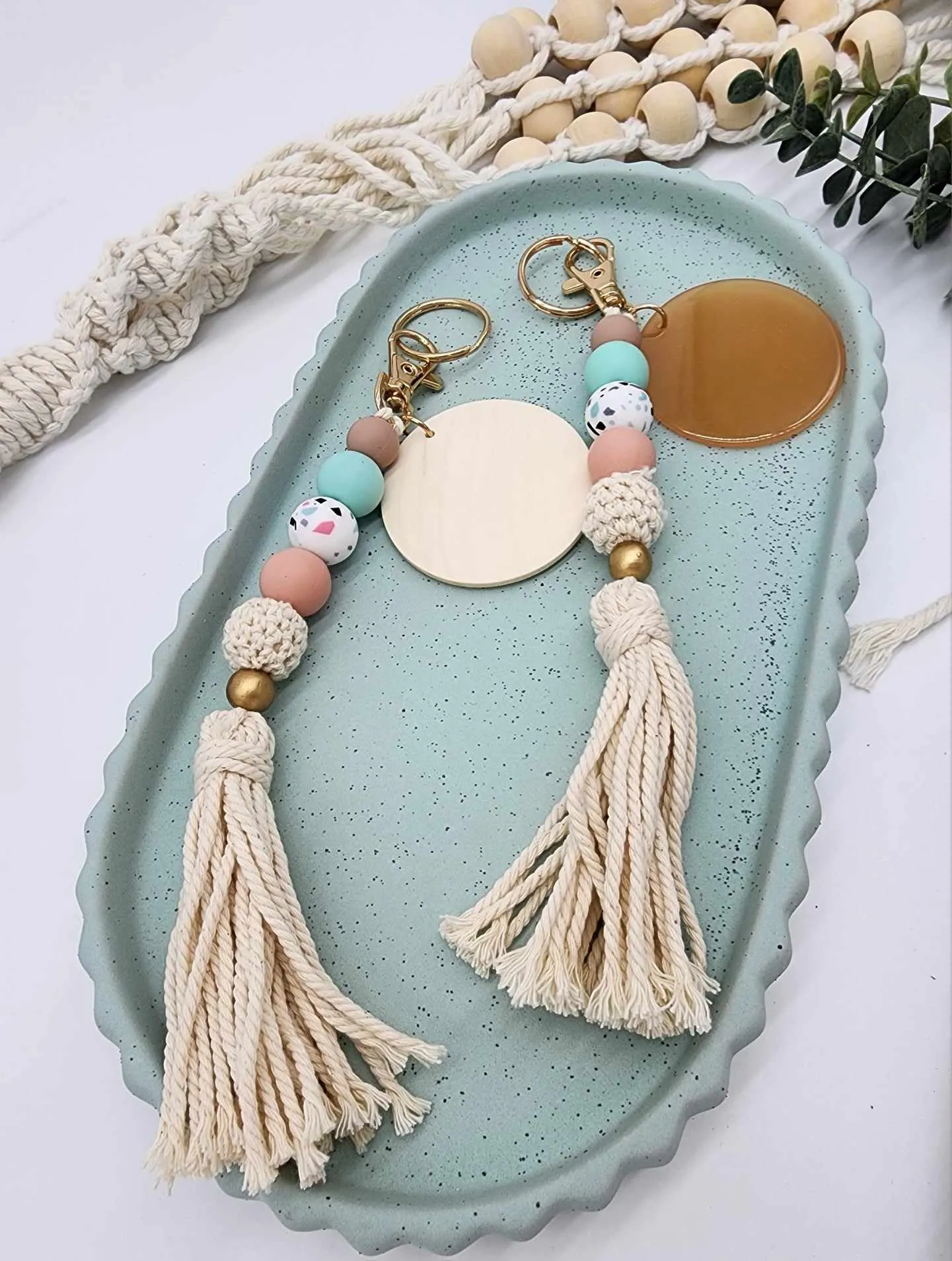 Beaded Macramé Keychains