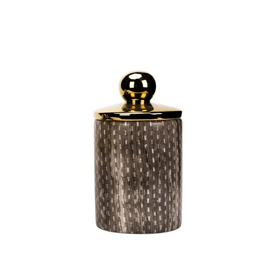 Binary Gold Lidded Jar