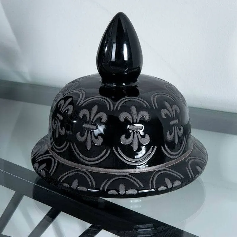 Black Pattern Ginger Jar - 18"