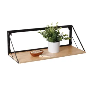 Black/Maple Large Modern Floating Shelf