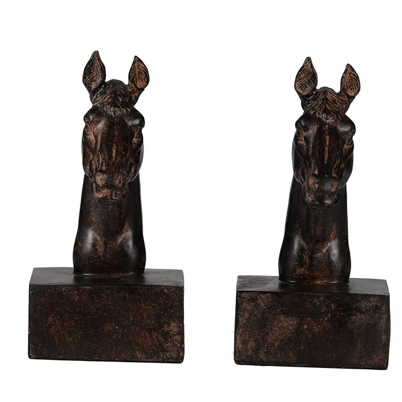 Block Horse Head Bookends