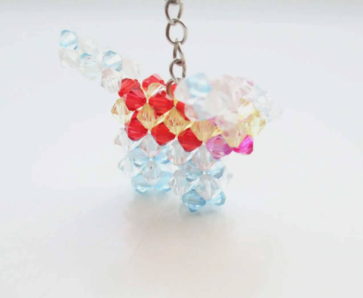 Bright and Shiny Small Puppy Clear Resin Crystal Key Chain