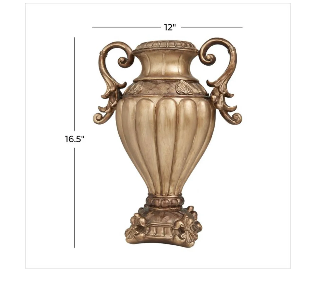 BRONZE POLYSTONE DECORATIVE JARS