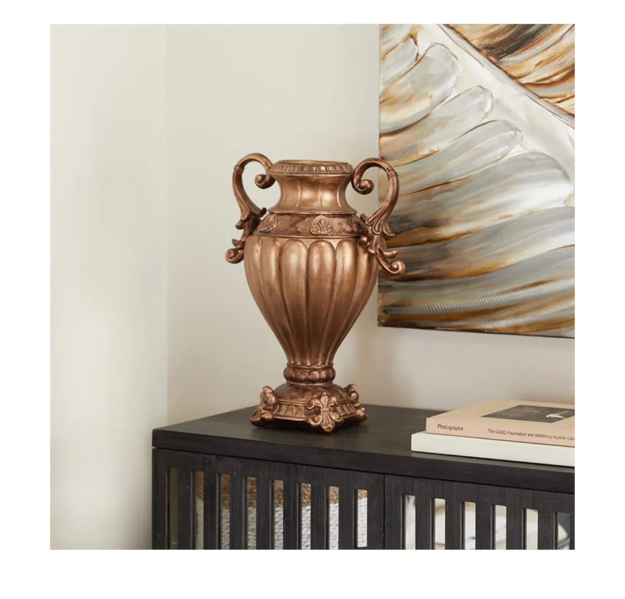 BRONZE POLYSTONE DECORATIVE JARS