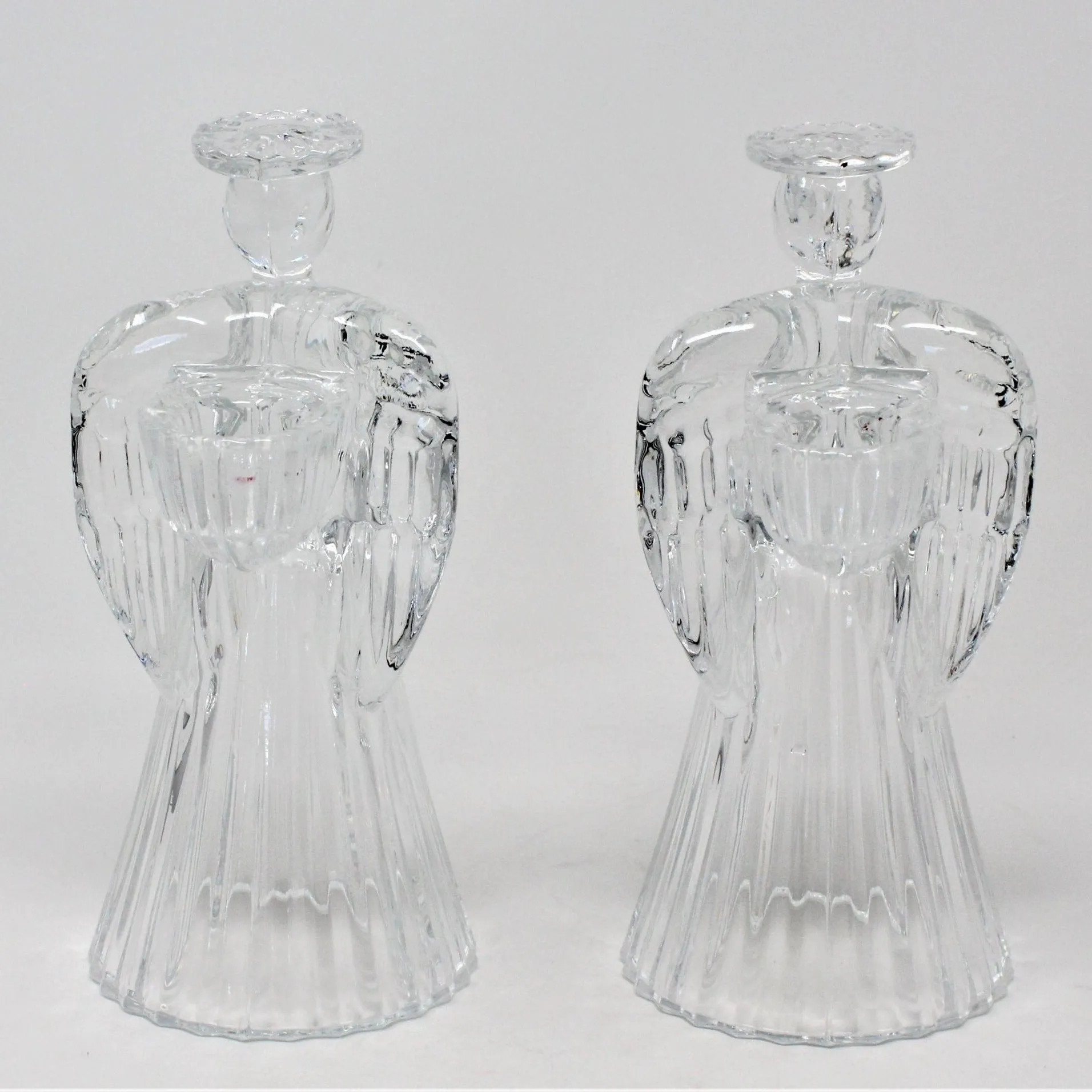 Candle Holders, Crystal Angels, Set of 2, St. George Crystal, USA