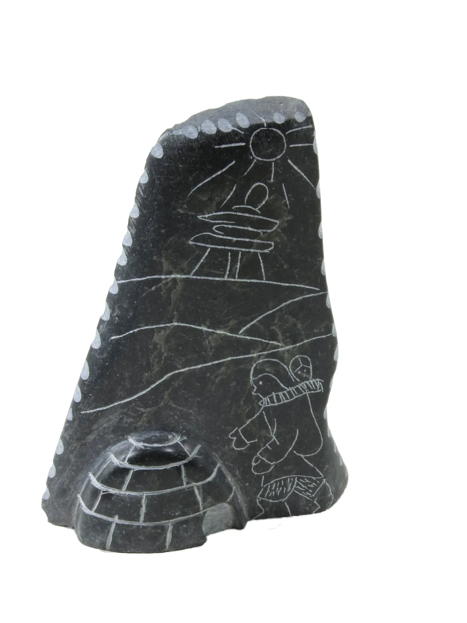 Celebrating Inuit soapstone etching by Artist Bobby Ilisituk