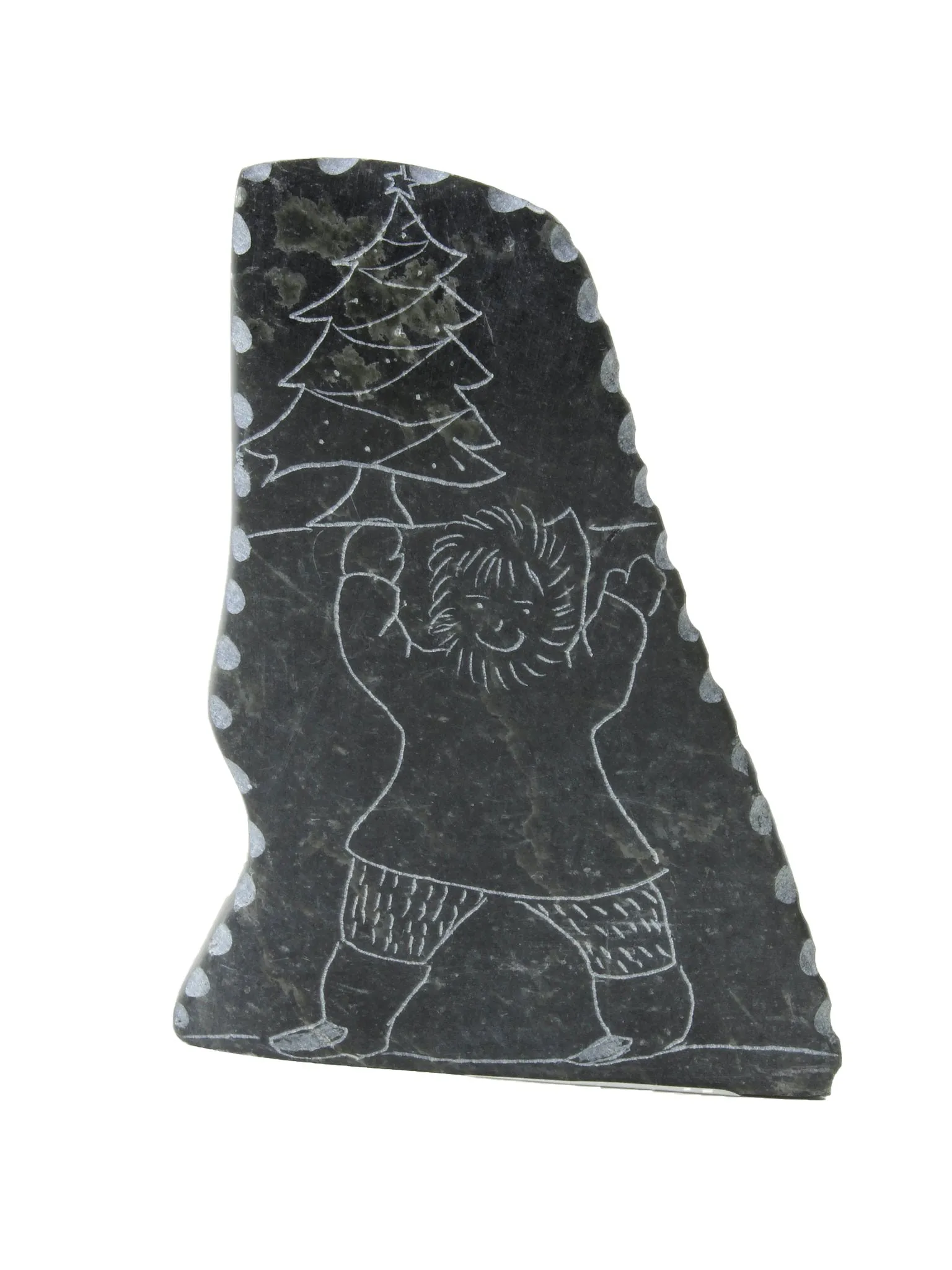 Celebrating Inuit soapstone etching by Artist Bobby Ilisituk