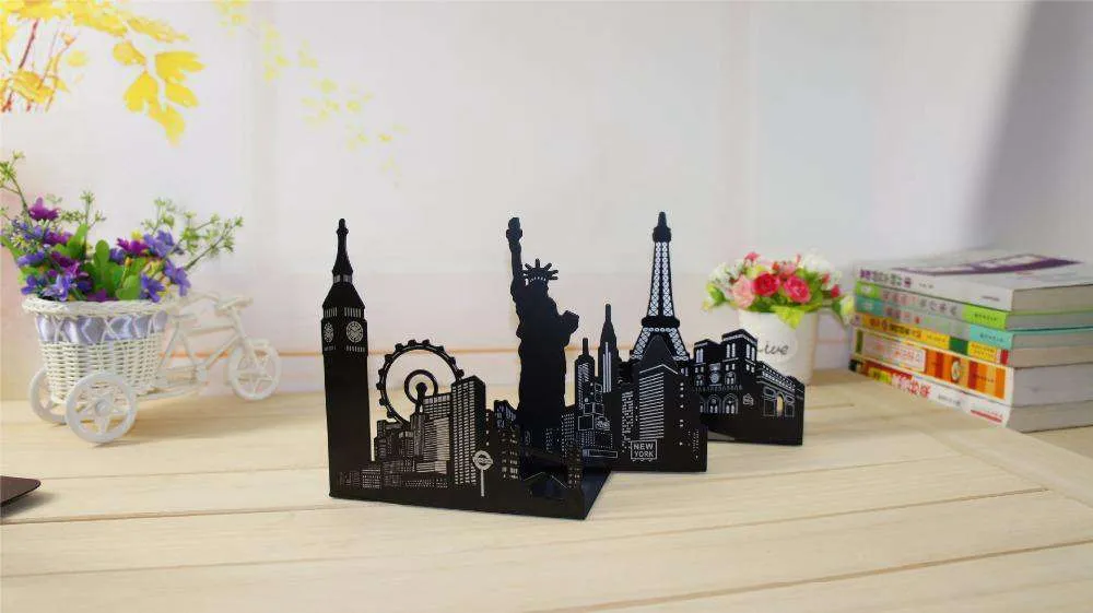 Cityscape Bookends London/Paris/New York