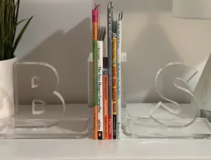 Custom Initials Book Ends