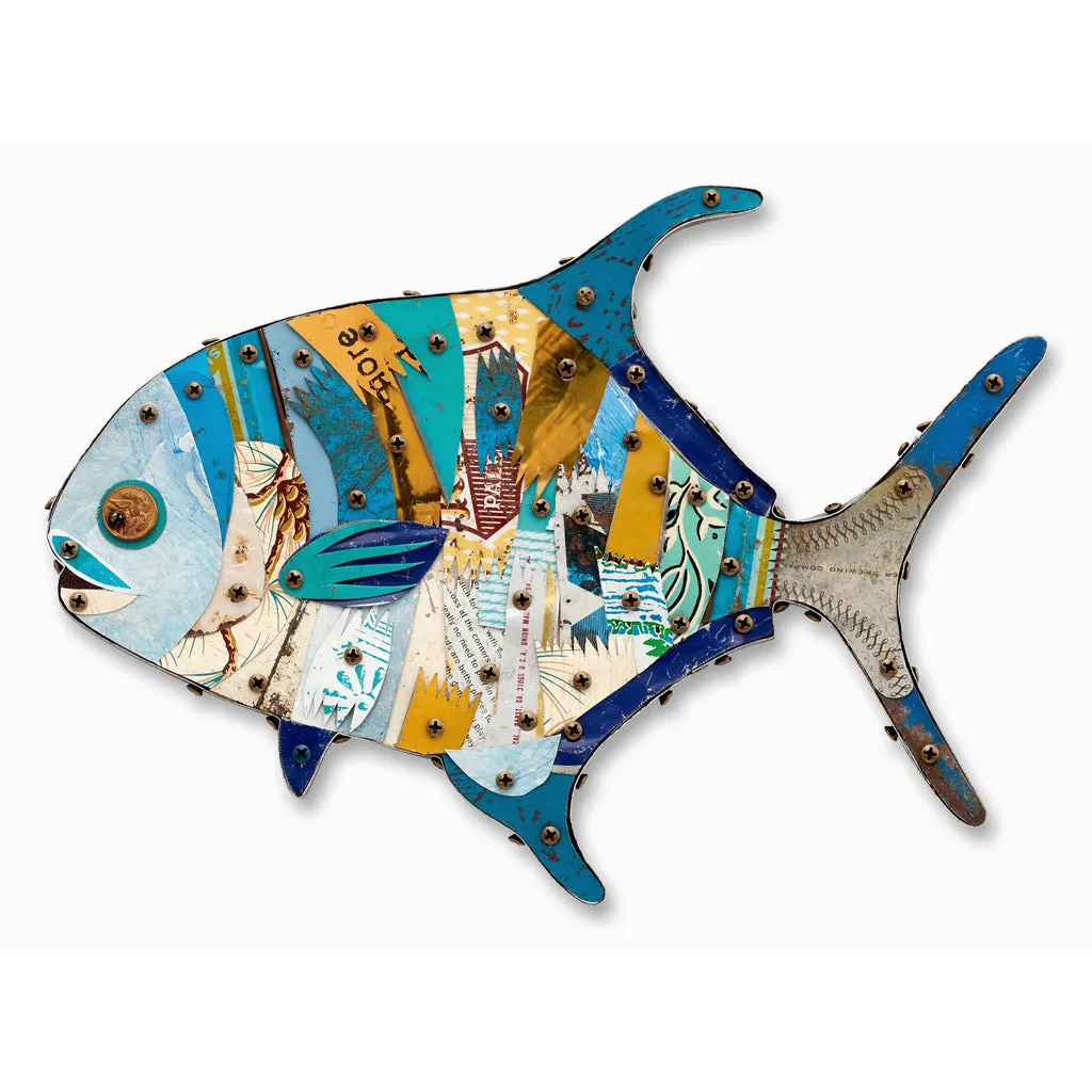 CUSTOM SALTWATER FISH INSTALLATION original metal wall sculpture