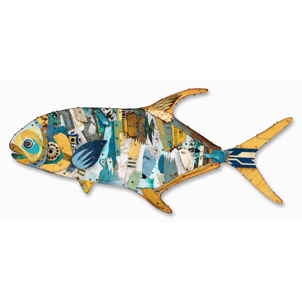 CUSTOM SALTWATER FISH INSTALLATION original metal wall sculpture