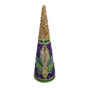 December Diamonds Mardi Gras Mardi Gras Fleur De Lis Cone Figurine