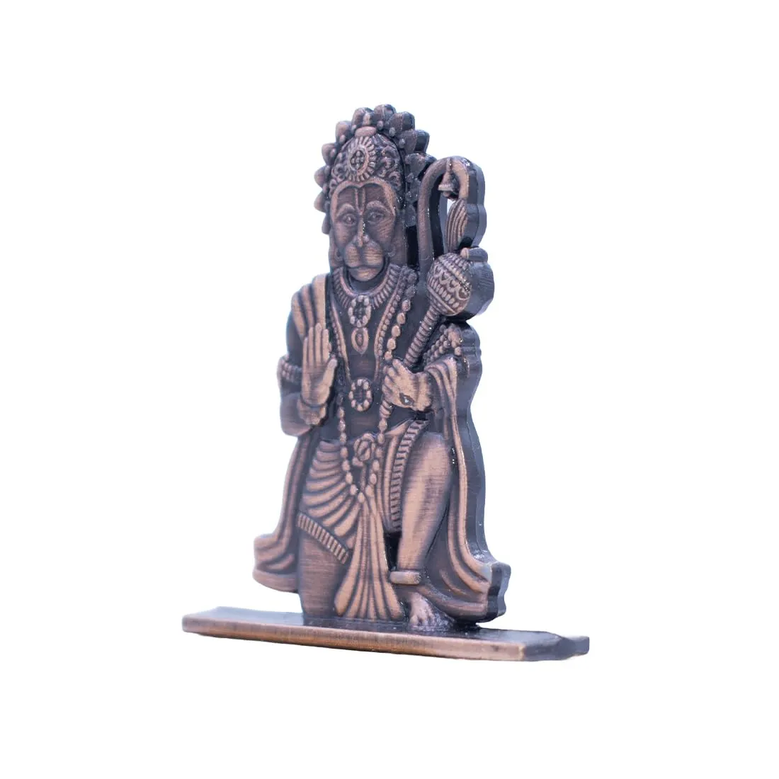 Decorative Car Dashboard Accessory Metal Sri Crafted Hanuman Ji Murti Figurine in Silver Colour for Pooja Room and Office Table Small Size 7Cm