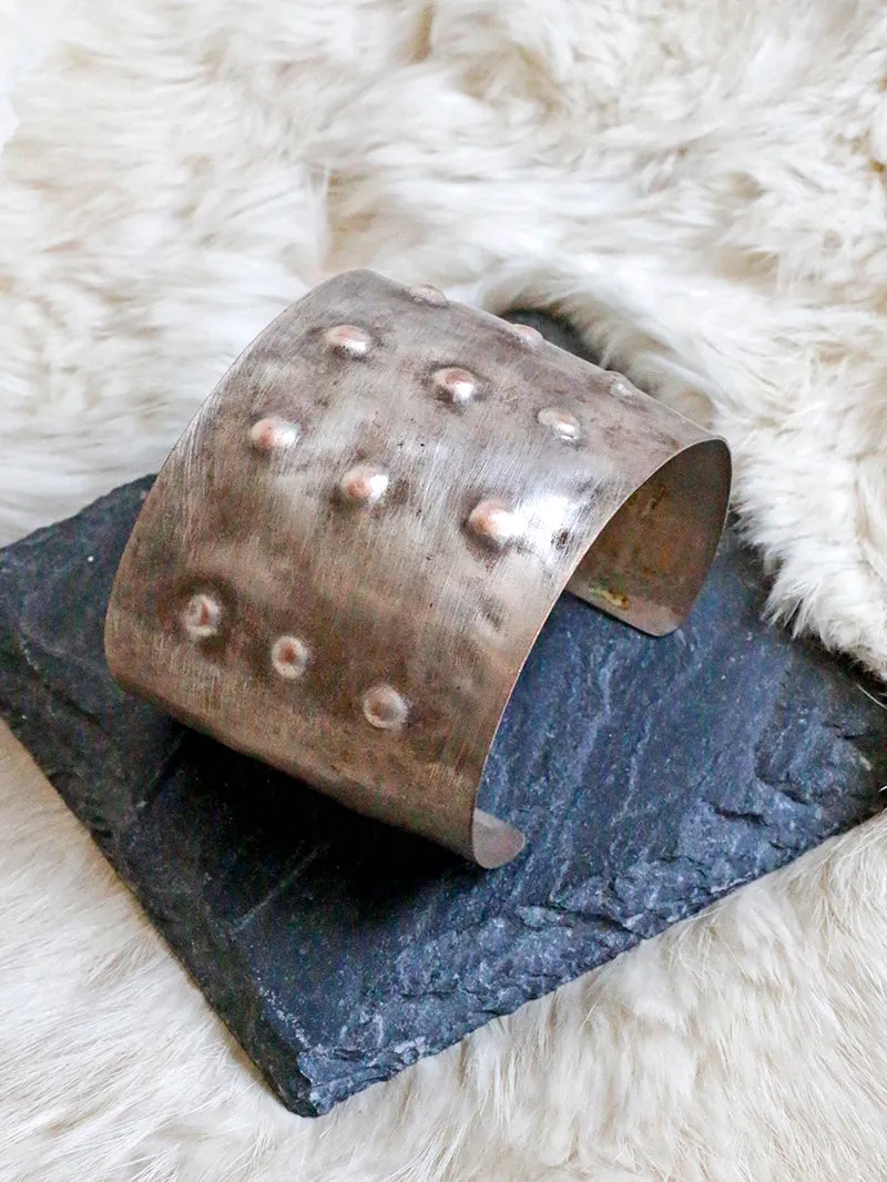 Dennis Higgins Limited Studded Silver & Steel Cuff