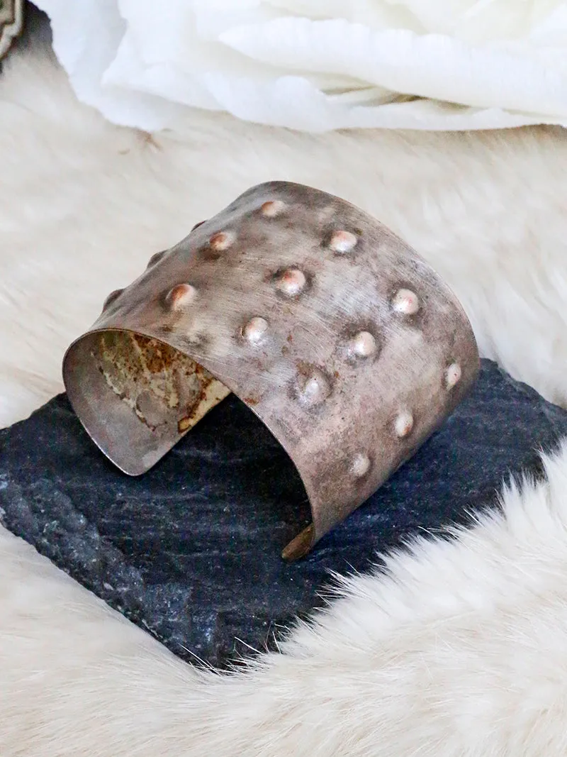 Dennis Higgins Limited Studded Silver & Steel Cuff