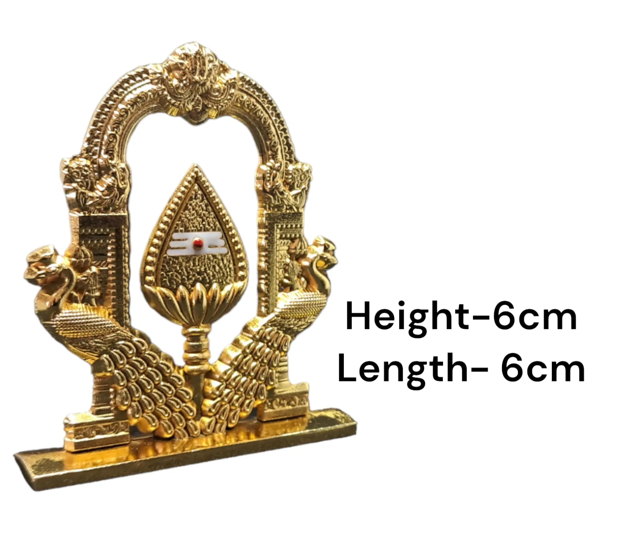 Divine Murugan OM Vel with Peacock for Car Dashboard | Decorative Gold Plated Murugan Vel Mayil Idol.