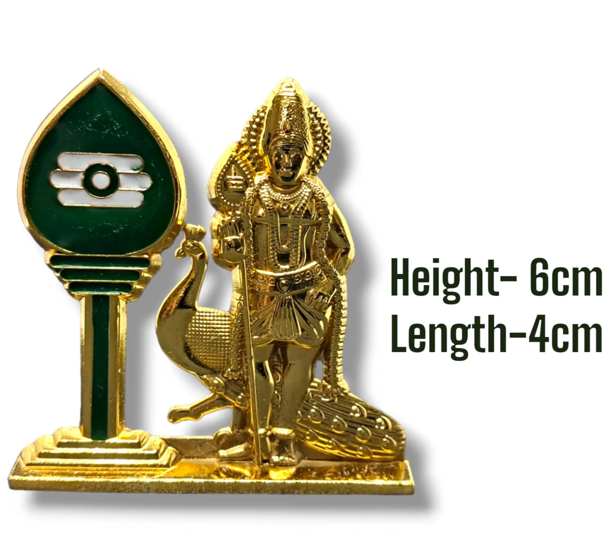 Divine Murugan with Vel for Car Dashboard | Decorative Murugan with Vel for Pooja Room Sacred Symbol of Protection and Victory.