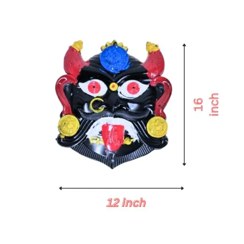 Drishti Bommai Evil Eye Protector | Nazar Battu for Home Entrance | Kirtimukha Decorative Plastic Statue for Spiritual Protection & Stylish Wall Decor (Large)