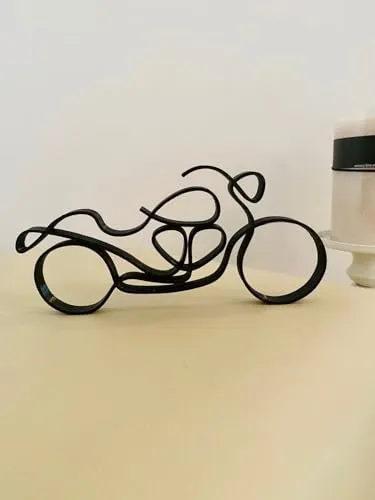 EROTNGO Minimalist Motorcycle Plastic Sculpture: Tabletop Figure for Home Decor, Ideal Statue Gift and Housewarming Present