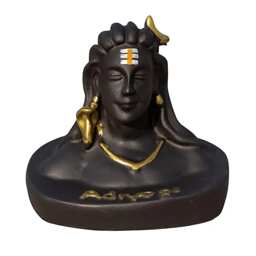 Essential Accessories Adiyogi Statue Decorative Showpiece 3.5 Inch Poly Resin for Home Decor & Car Accessories, Best Gift