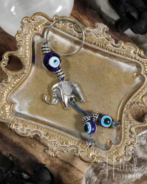 Evil Eye   Elephant Beaded Keychain