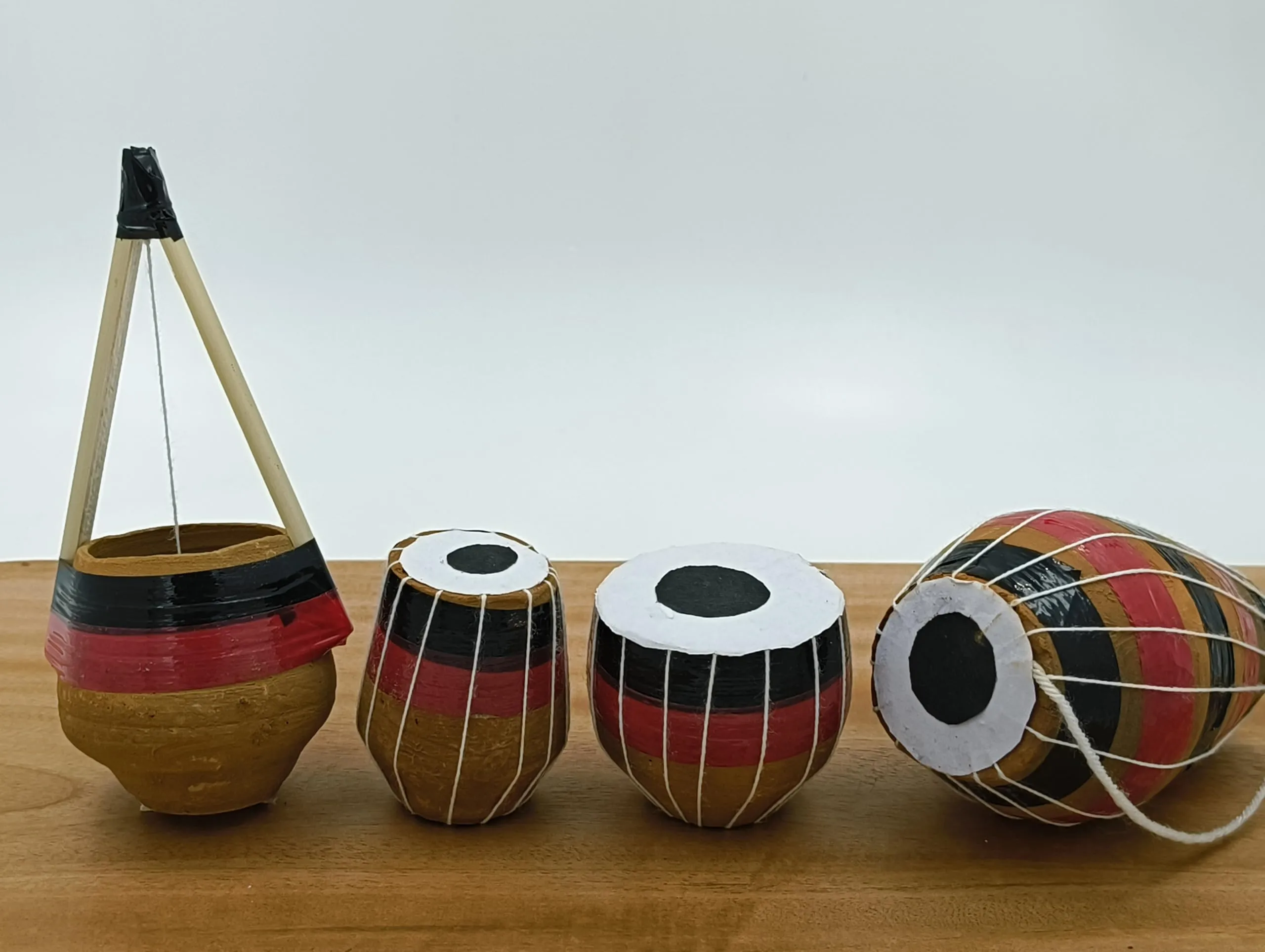 FernHaus Handcrafted Terracotta Clay Musical Instrument Showpiece Set|TV Unit Decorative Items| Showpiece for Home Decor| ideal for Showcases, Corner Shelves and Gifting