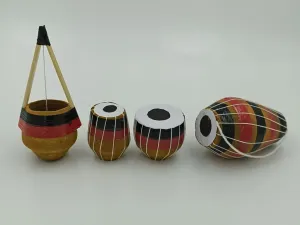 FernHaus Handcrafted Terracotta Clay Musical Instrument Showpiece Set|TV Unit Decorative Items| Showpiece for Home Decor| ideal for Showcases, Corner Shelves and Gifting