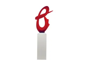 FLEX ABSTRACT SCULPTURE IN METALLIC RED // WHITE BASE