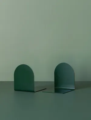 Folded Metal Bookends // Forest Green