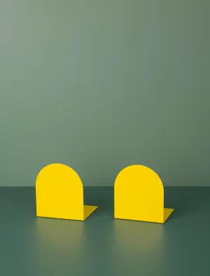 Folded Metal Bookends // Yellow