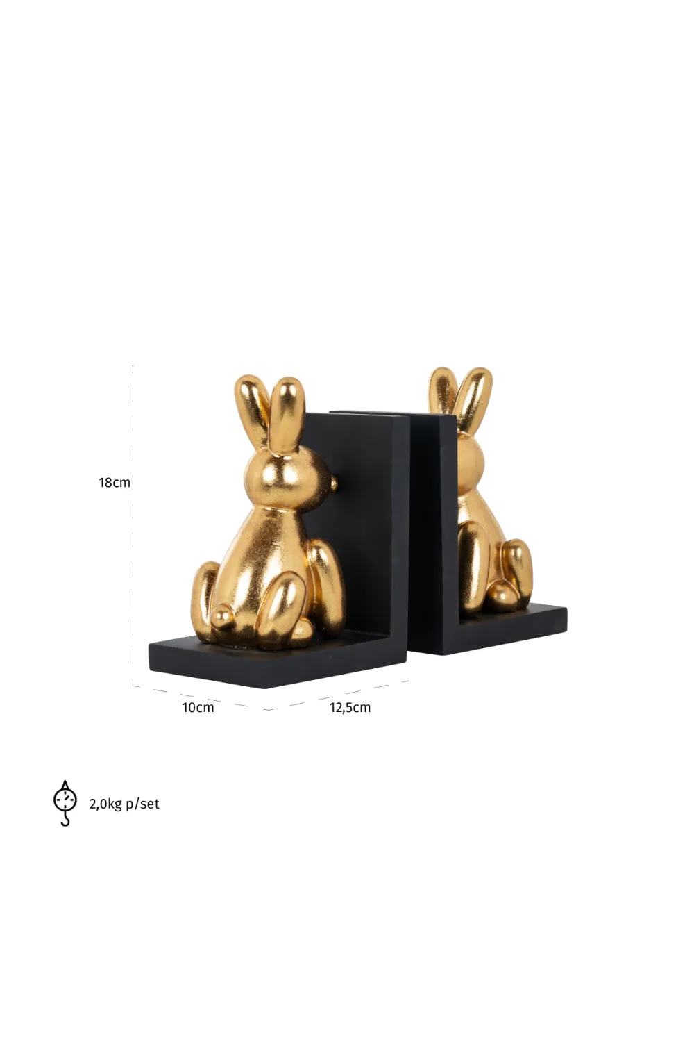 Gold Rabbit Book Ends | OROA Cony