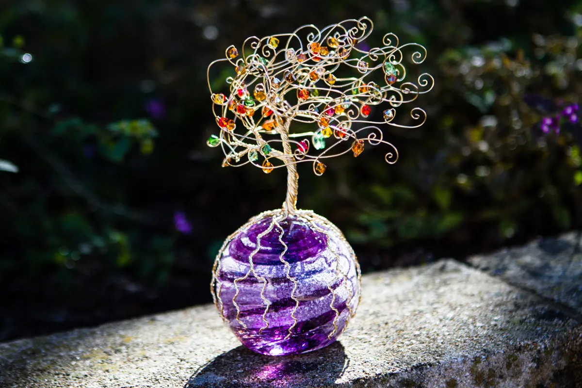 Golden Crystal Tree of Life with Sparkle Orb