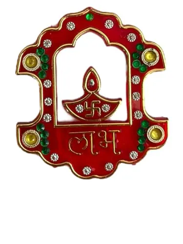 Handcrafted Ganesh Kalash Shubh Labh Wall Sticker, Door Entrance Sticker, Diwali Decoration Items for Home Temple Decoration