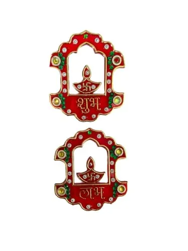 Handcrafted Ganesh Kalash Shubh Labh Wall Sticker, Door Entrance Sticker, Diwali Decoration Items for Home Temple Decoration