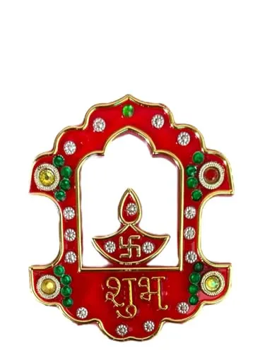 Handcrafted Ganesh Kalash Shubh Labh Wall Sticker, Door Entrance Sticker, Diwali Decoration Items for Home Temple Decoration