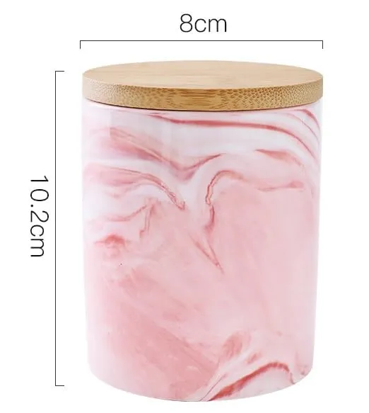 Heart Home Ceramic Jar | Food Storage Jar | Kitchen Storage Jar | Round Jar for Home | Sugar Storage Jar | Airtight Bamboo Lid | YX09-M-PK | 400 ML | Pink