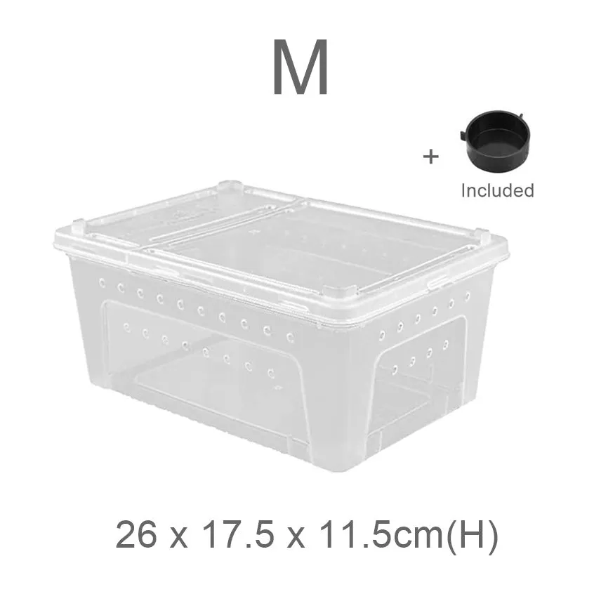 Hinged Lid Reptile Stackable Box (Transparent)