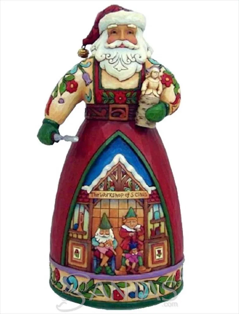 Jim Shore Santa Carving Toy Shop Scene