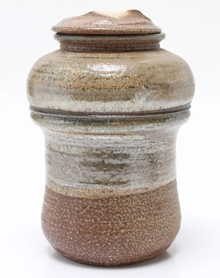 Karen Karnes Mid-Century Modern Stoneware Art Pottery Covered Jar