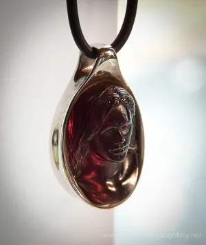 Kiln Cast Crystal Glass Cameo Pendant