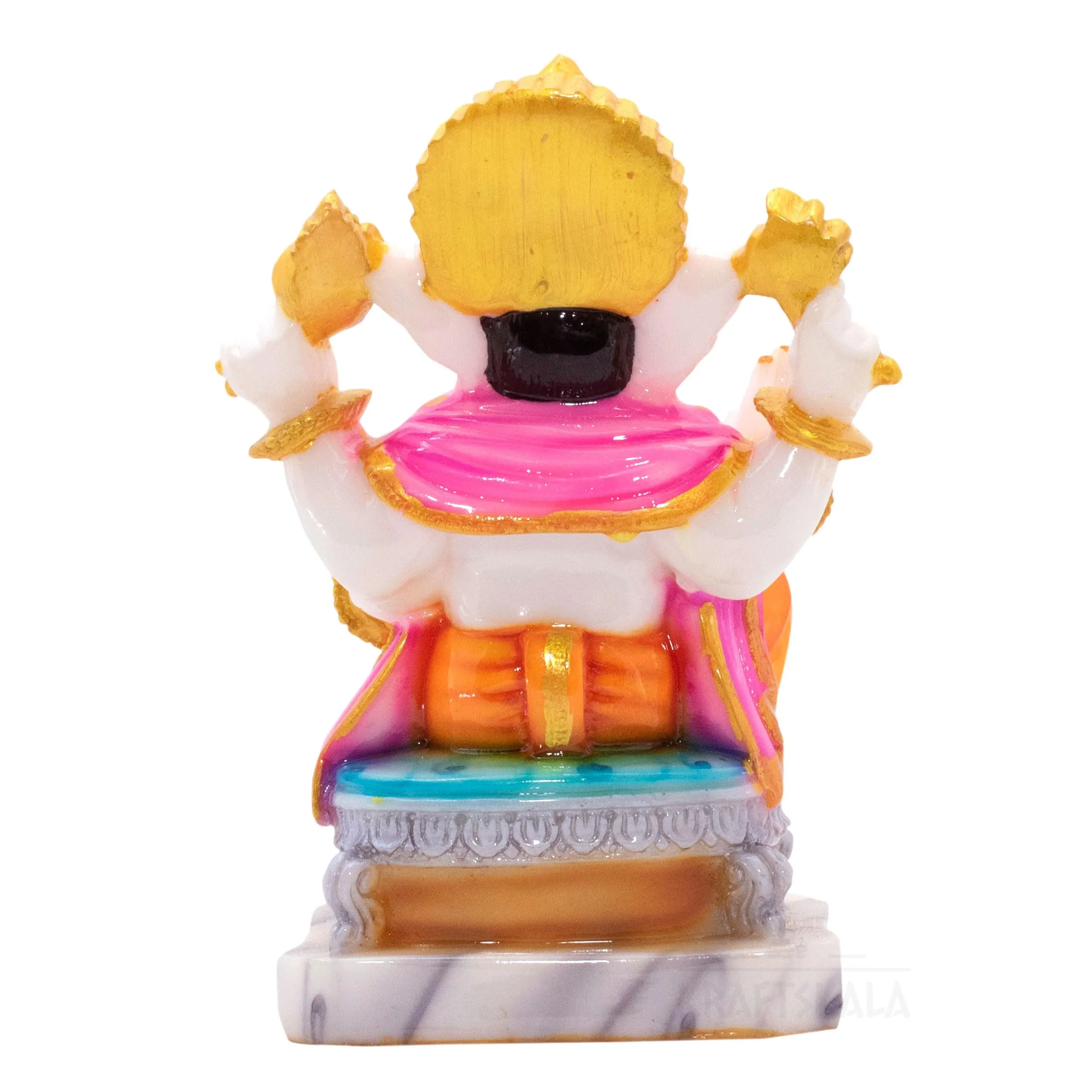 KRAFTSKALA Marble Dust Ganesha Idol Ganpati Murti Vinayak 6 inch Statue for Home Mandir, Entrance, Living Room Decor, Office Desk, Gifting on Grih Pravesh, Auspicious Showpiece