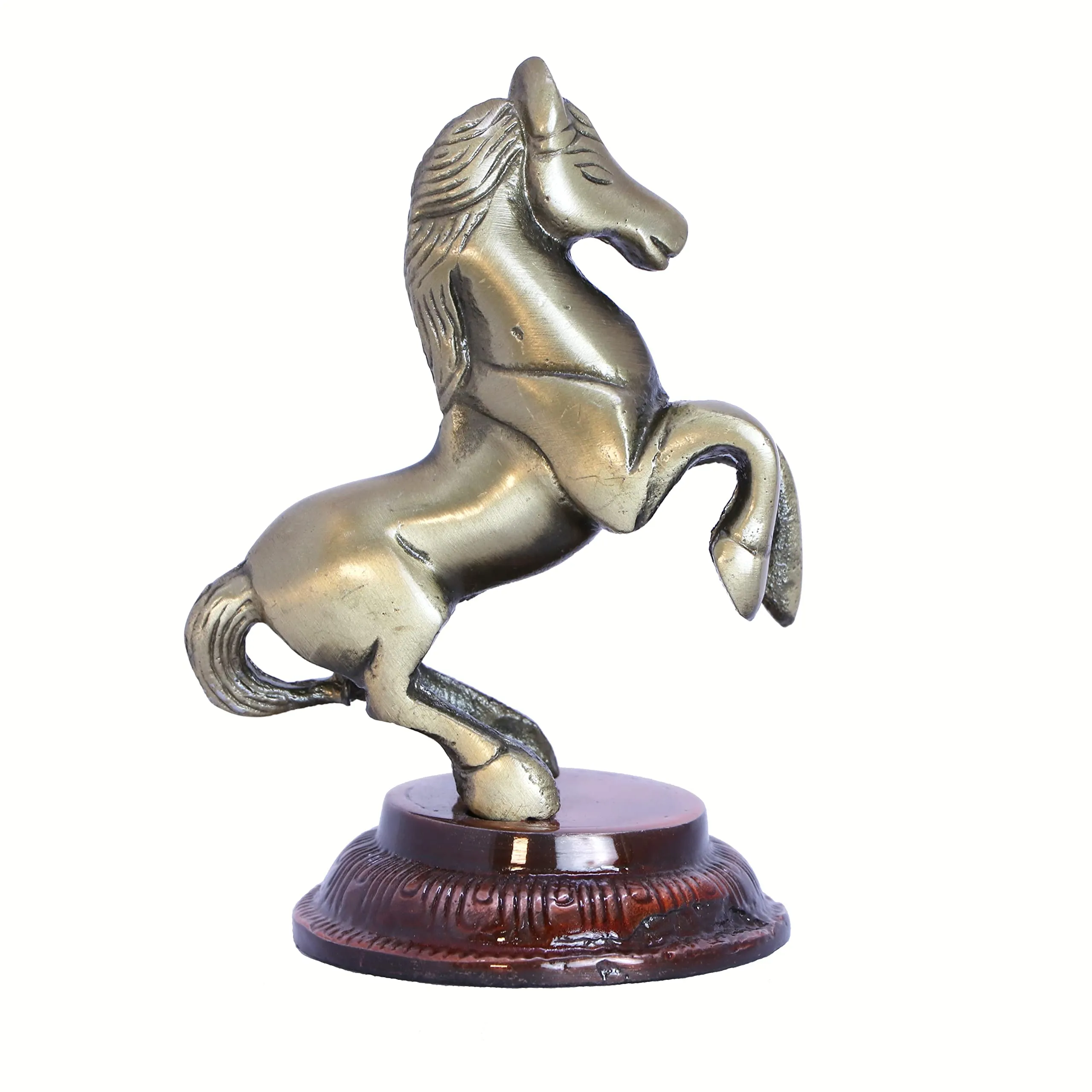 KridayKraft Metal Jumping Horse Statue for Wealth, Income, Shining and Bright Future (8.5 x 6.5 x 12 cm, Grey)