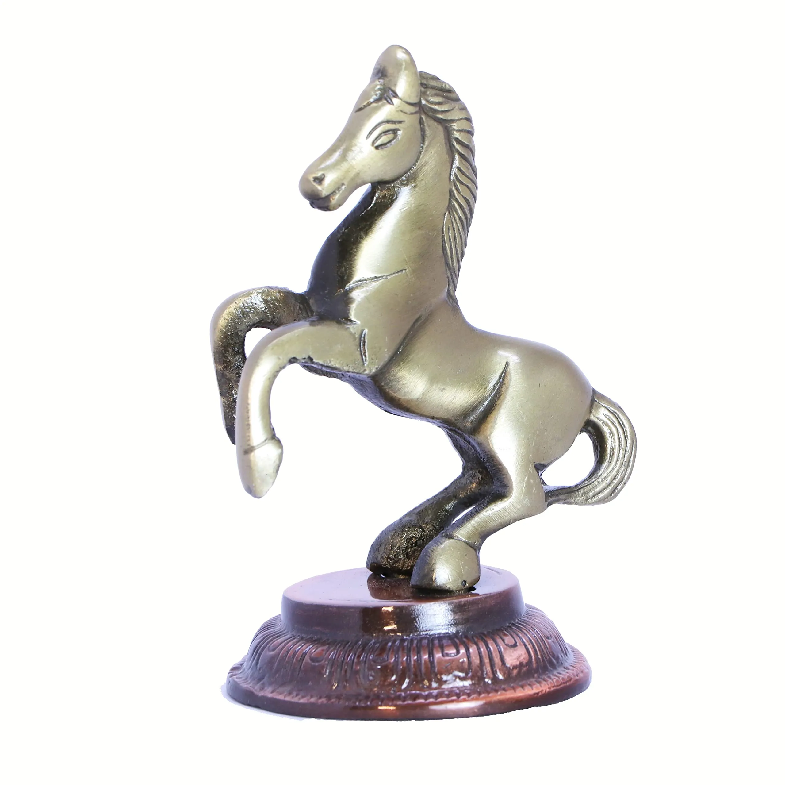 KridayKraft Metal Jumping Horse Statue for Wealth, Income, Shining and Bright Future (8.5 x 6.5 x 12 cm, Grey)